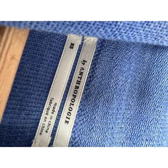 Anthropologie Jolene Blue Merino Wool Cowl Neck Sweater Womens XS - Picture 9 of 9